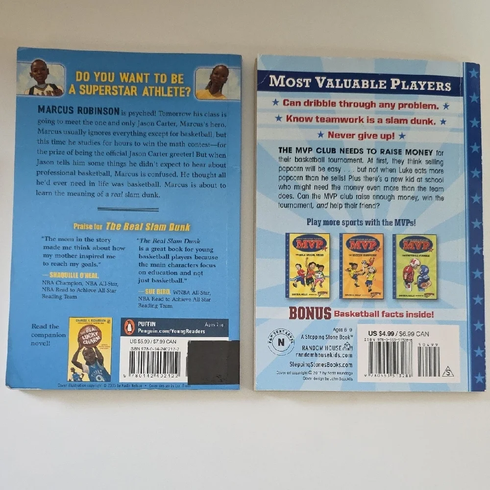 Children's Sports Chapter Books Set Of 5 - Basketball, Lacrosse, And Soccer